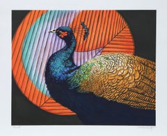 Peacock, Lithograph by Caroline Schultz