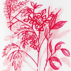 The wild grass Caroline Veith Contemporary drawing flora red art