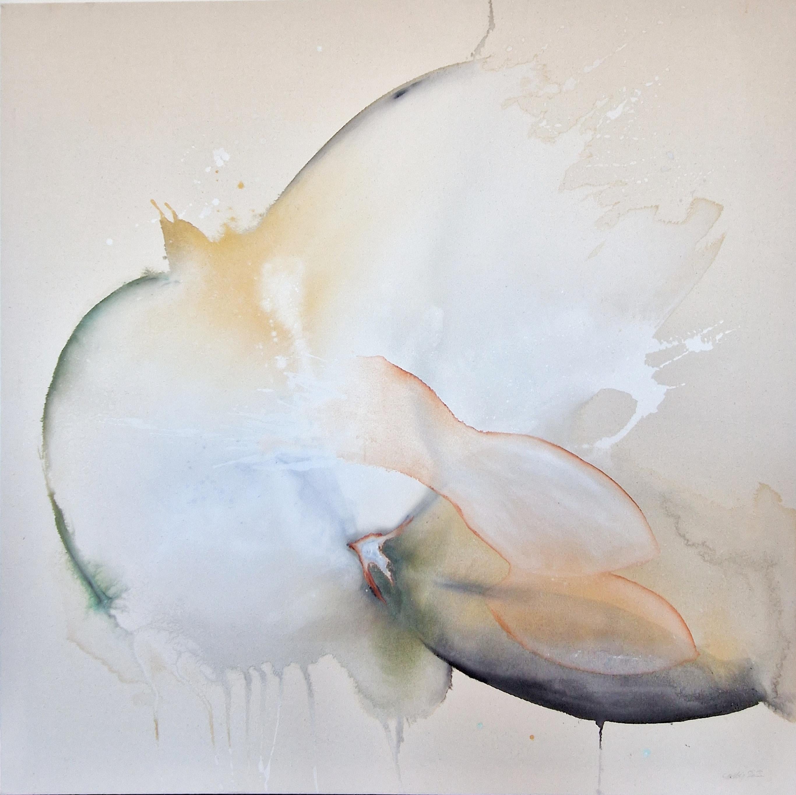 Breeze - Fluid Acrylic Painting on raw canvas, 2022,  by Caroline Weber