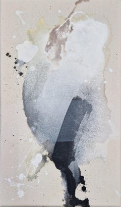 Chasing the Light Fluid Acrylic Painting on raw canvas, 2023, by Caroline Weber