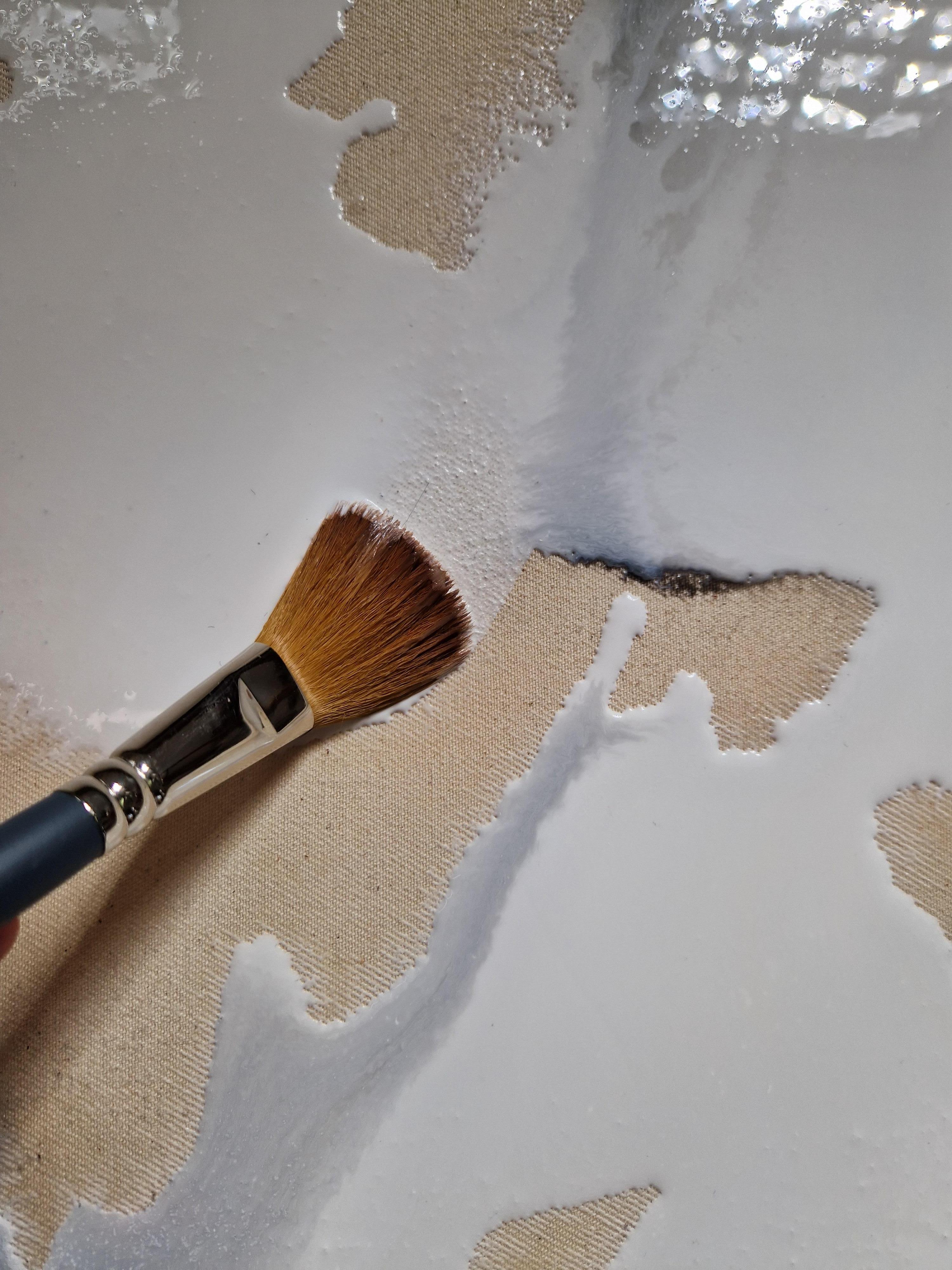 From far away - Fluid Acrylic Painting on raw canvas, 2022,  by Caroline Weber For Sale 3