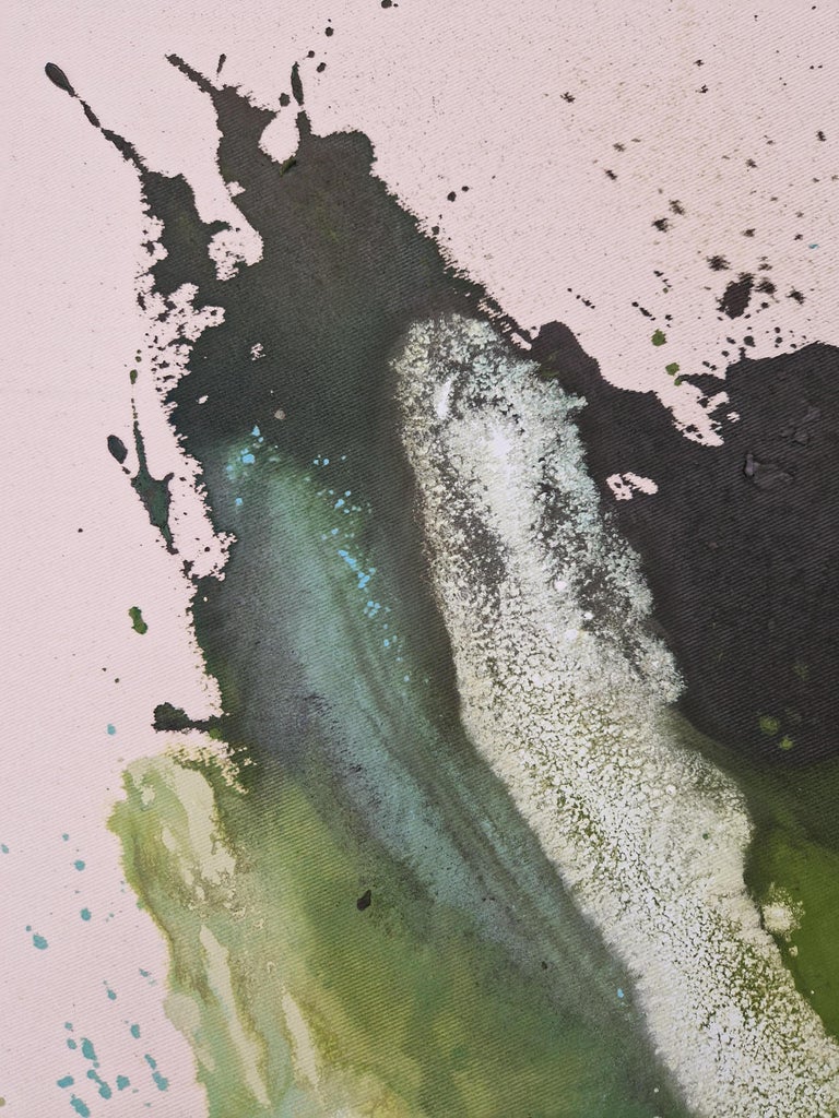 Caroline er Landscape Fluid Acrylic Painting on raw canvas, 2022