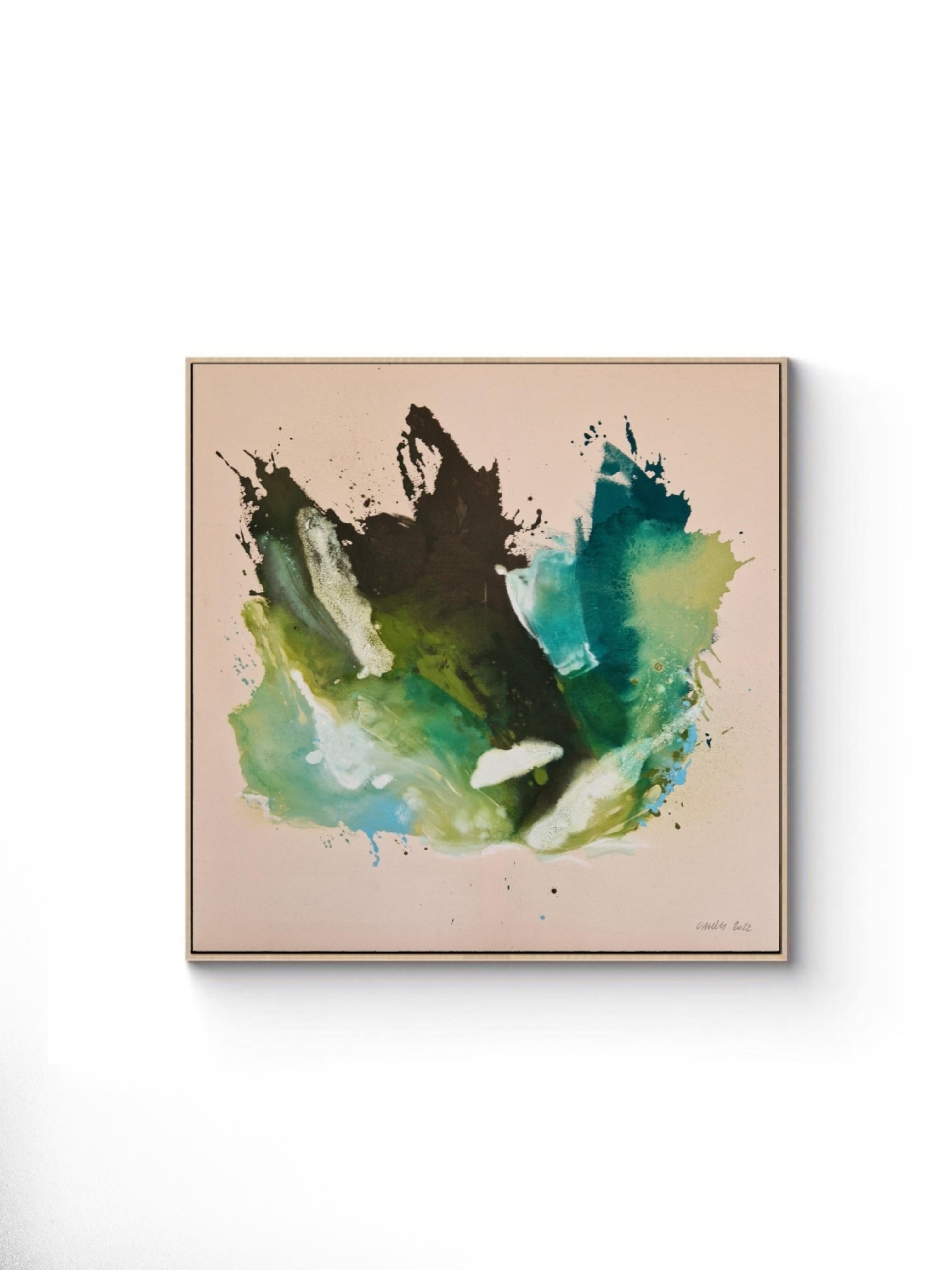 Paysage - Peinture acrylique fluide sur toile brute, 2022  Caroline Weber en vente 1