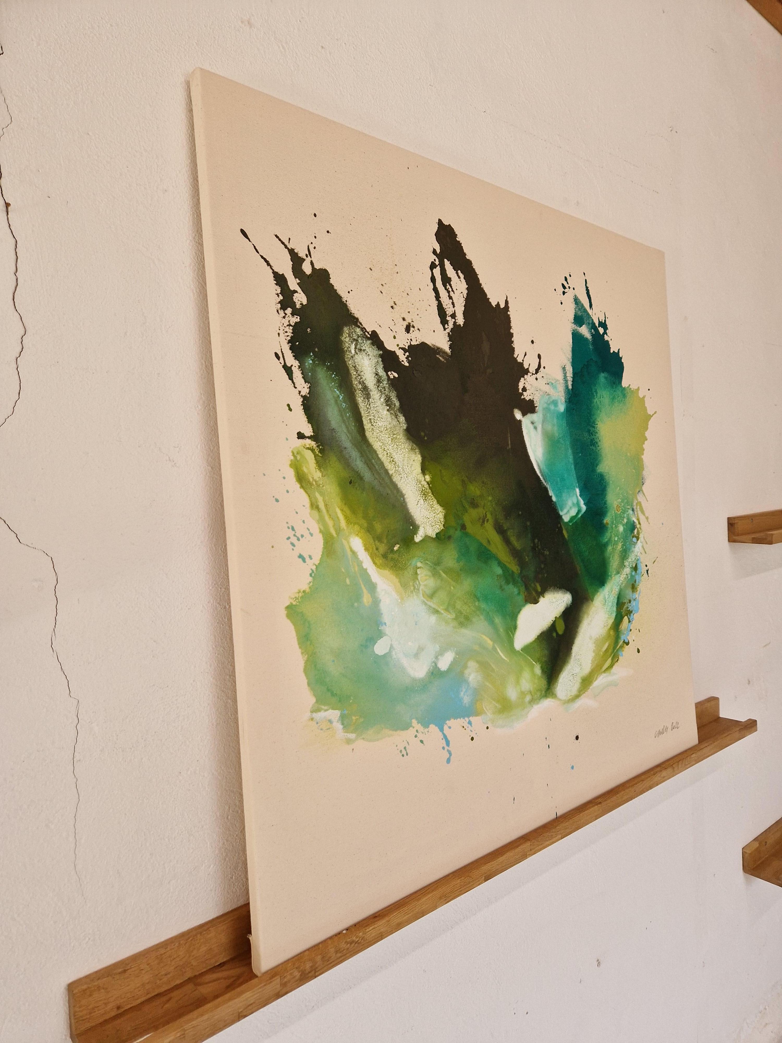 Paysage - Peinture acrylique fluide sur toile brute, 2022  Caroline Weber en vente 3