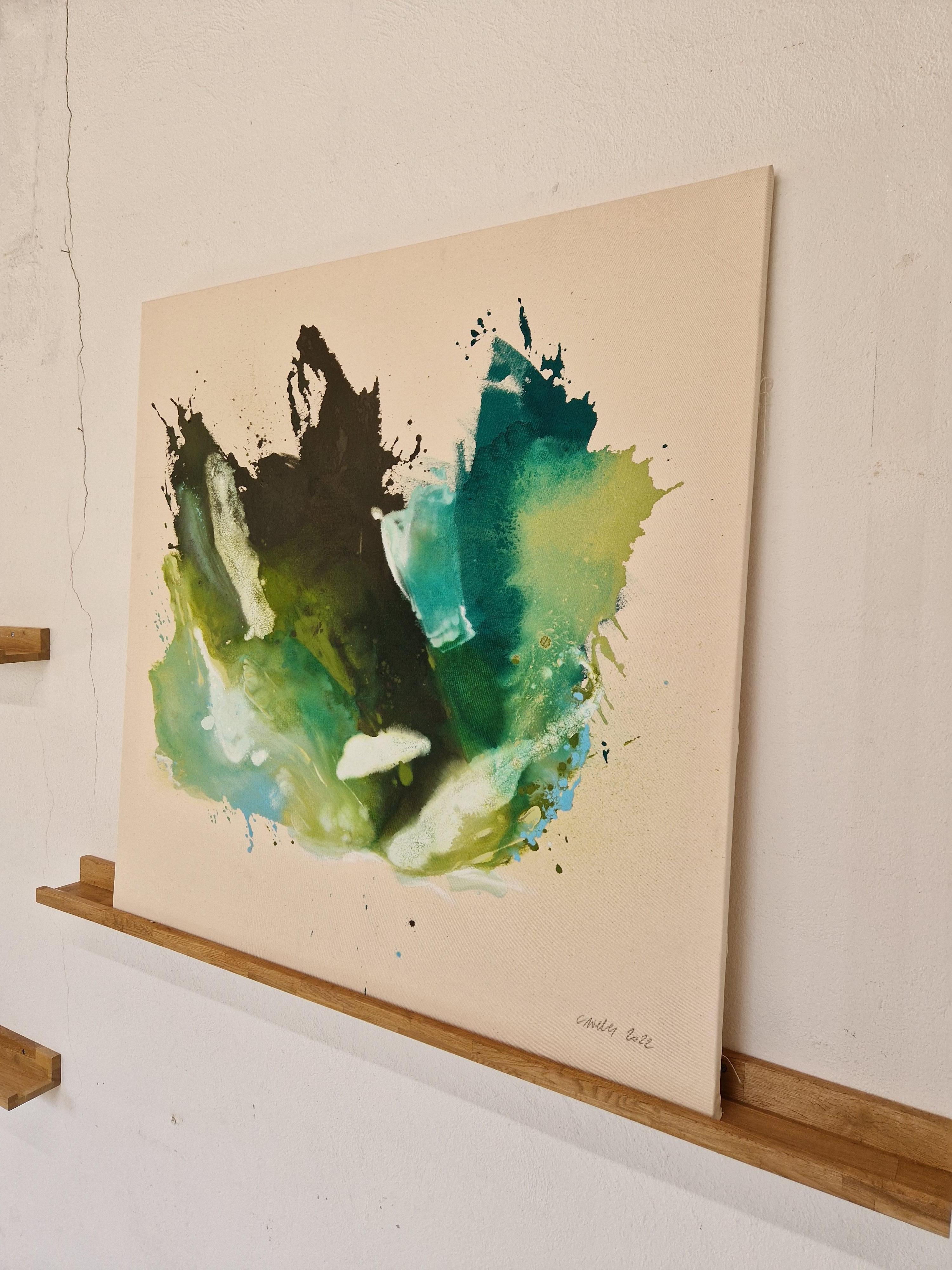 Paysage - Peinture acrylique fluide sur toile brute, 2022  Caroline Weber en vente 6