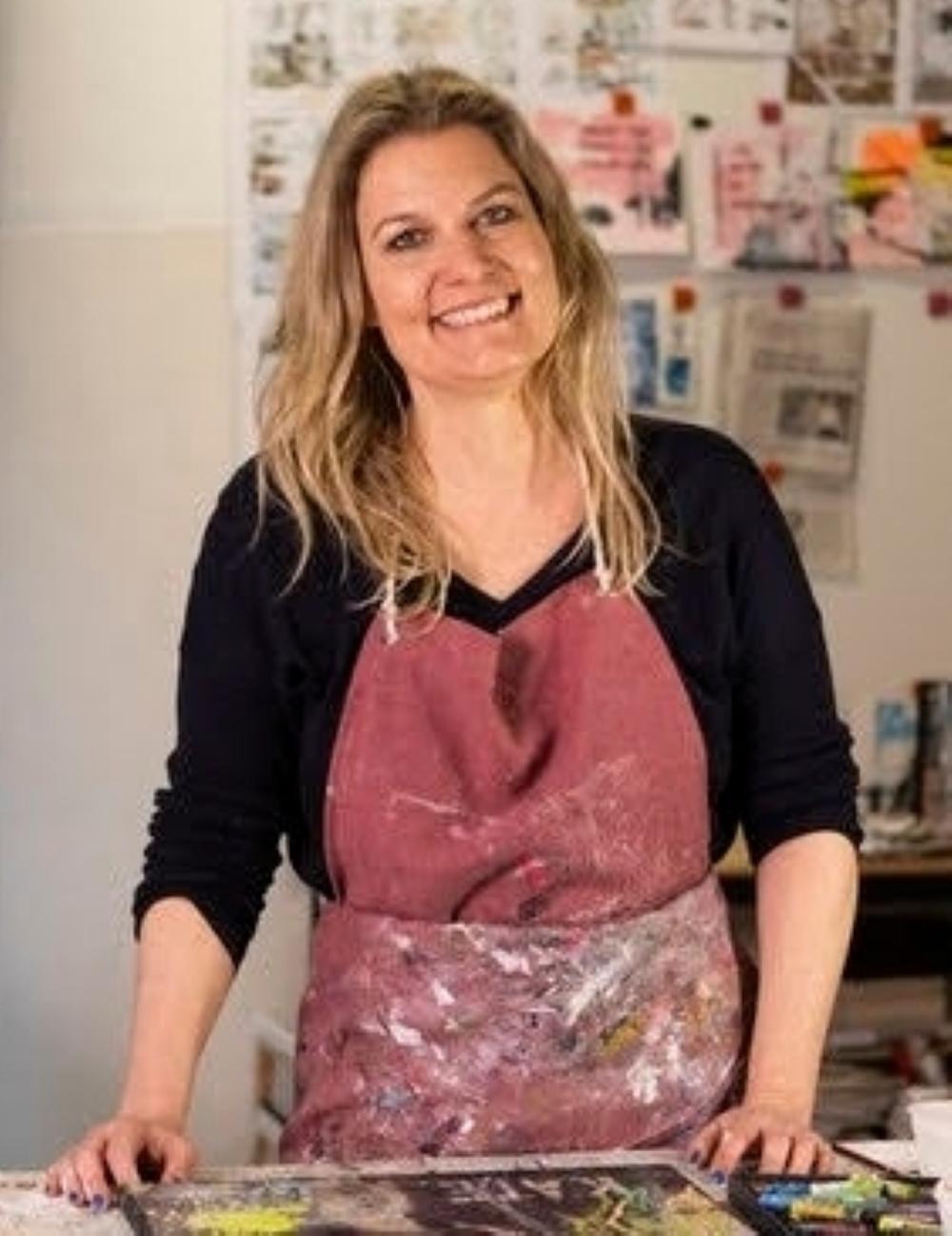 Paysage - Peinture acrylique fluide sur toile brute, 2022  Caroline Weber en vente 7