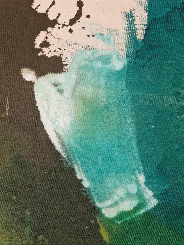 Caroline er Landscape Fluid Acrylic Painting on raw canvas, 2022