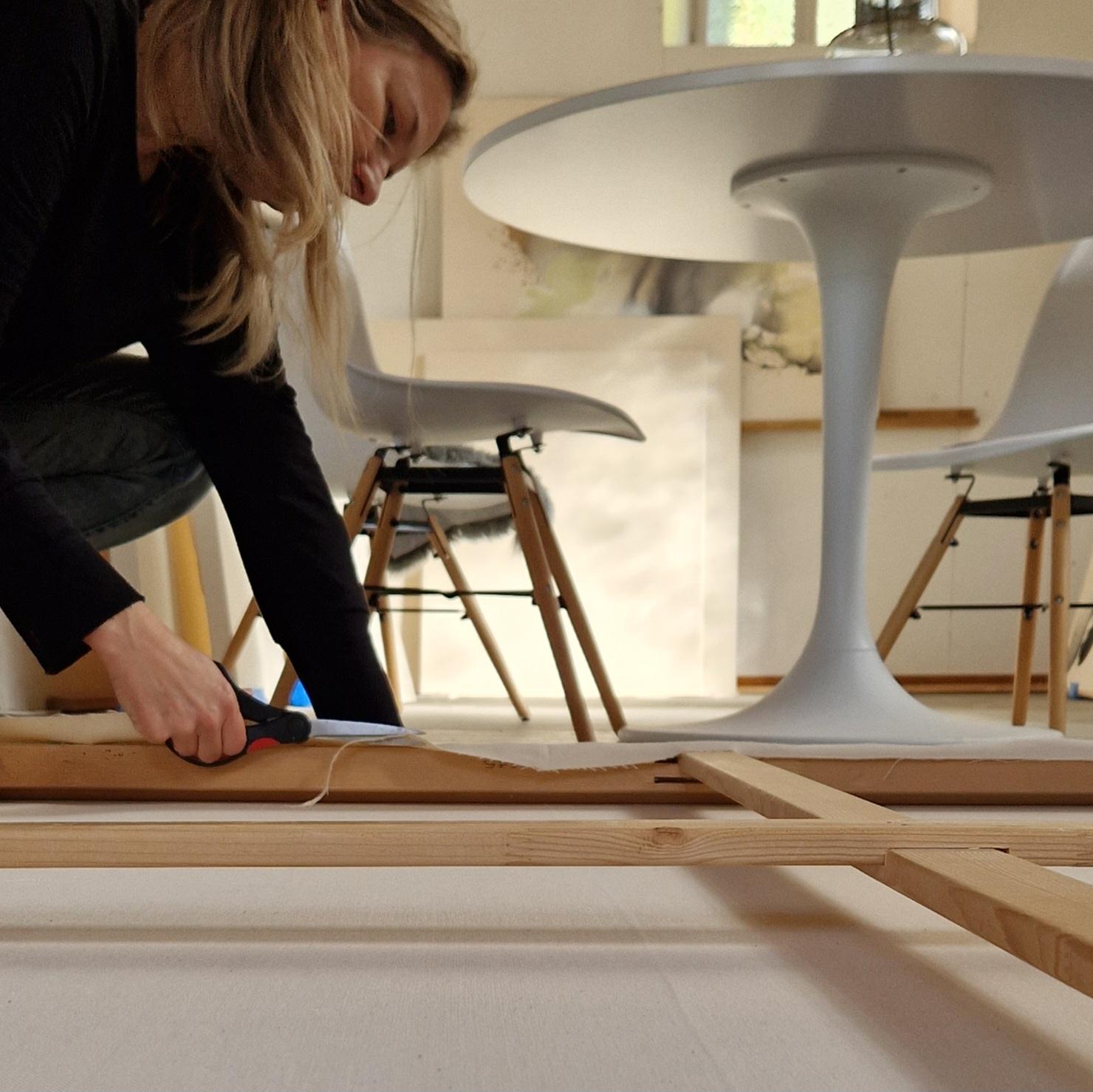 Paysage - Peinture acrylique fluide sur toile brute, 2022  Caroline Weber en vente 10