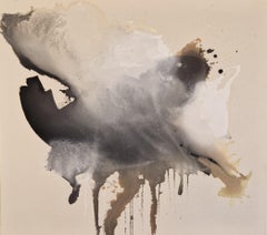 River Flow - Fluid Acrylic Painting on raw canvas, 2022,  by Caroline Weber