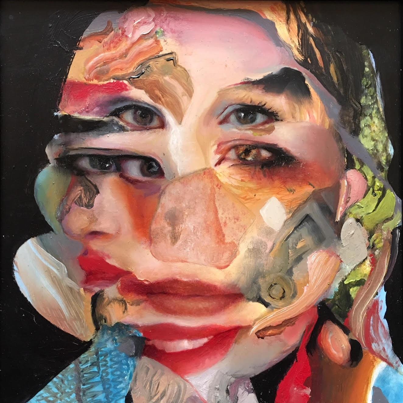 Caroline Westerhout Portrait Painting – Sarcasm Ölgemälde auf Leinwand Porträt Surrealismus Surreel auf Lager