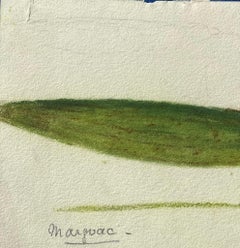 Pregevole Antique British Botanical Painting Green Long Plant