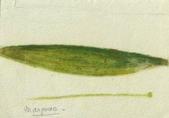 Fine Antique British Botanical Painting Green Long Plant