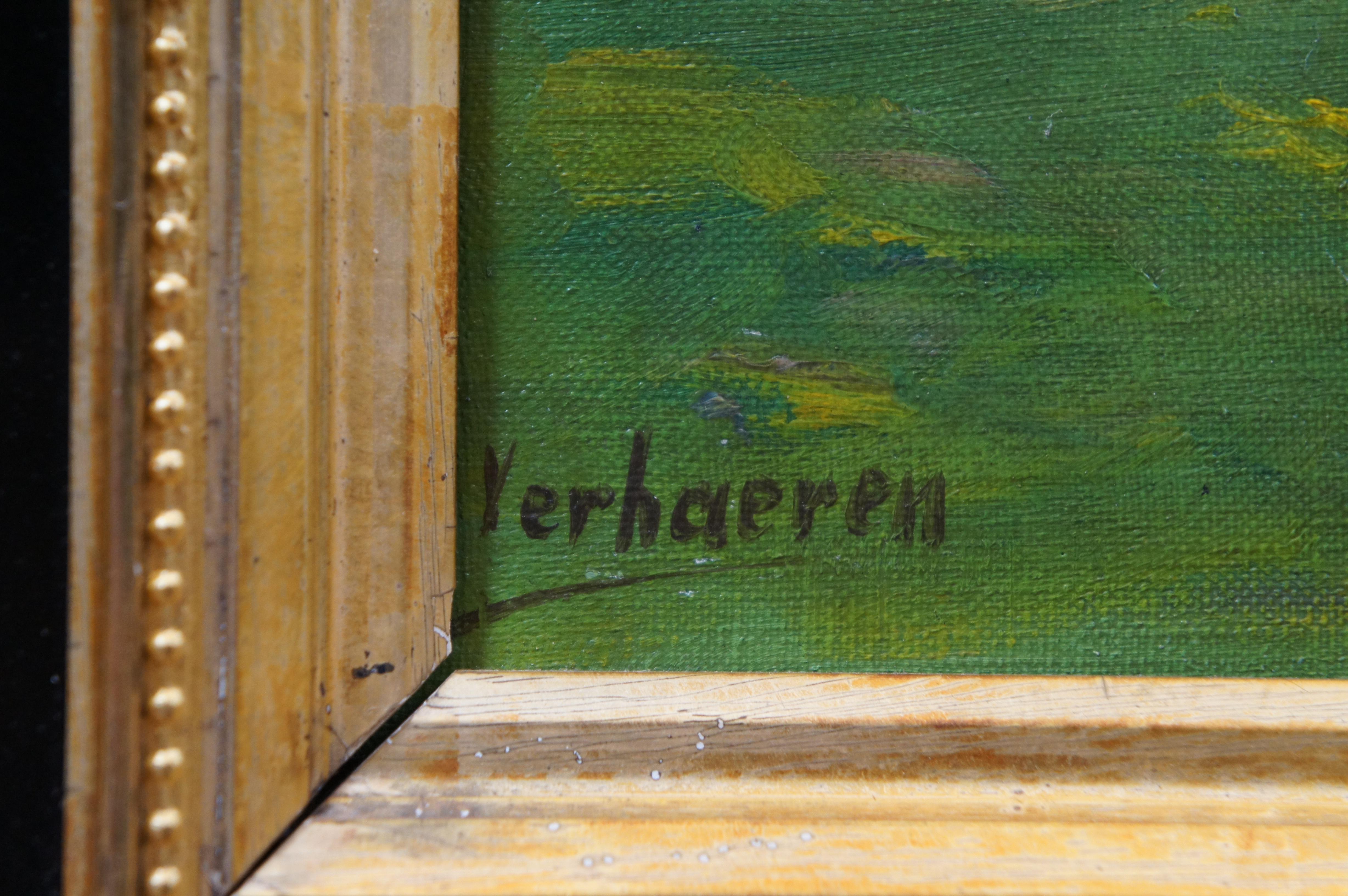 Carolus Verhaeren 1908-1956 paysage côtier peinture à l'huile sur toile 36
