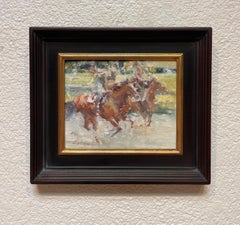 "Morning at the Track" (2025), Original Impressionist Still-Life, Oil Painting