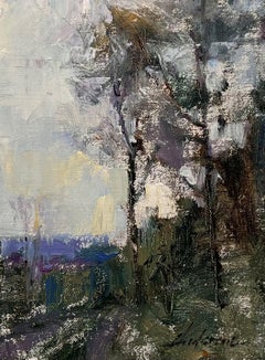 "Trees and Sky" (2011), Original Expressionist Landscape Oil Painting
