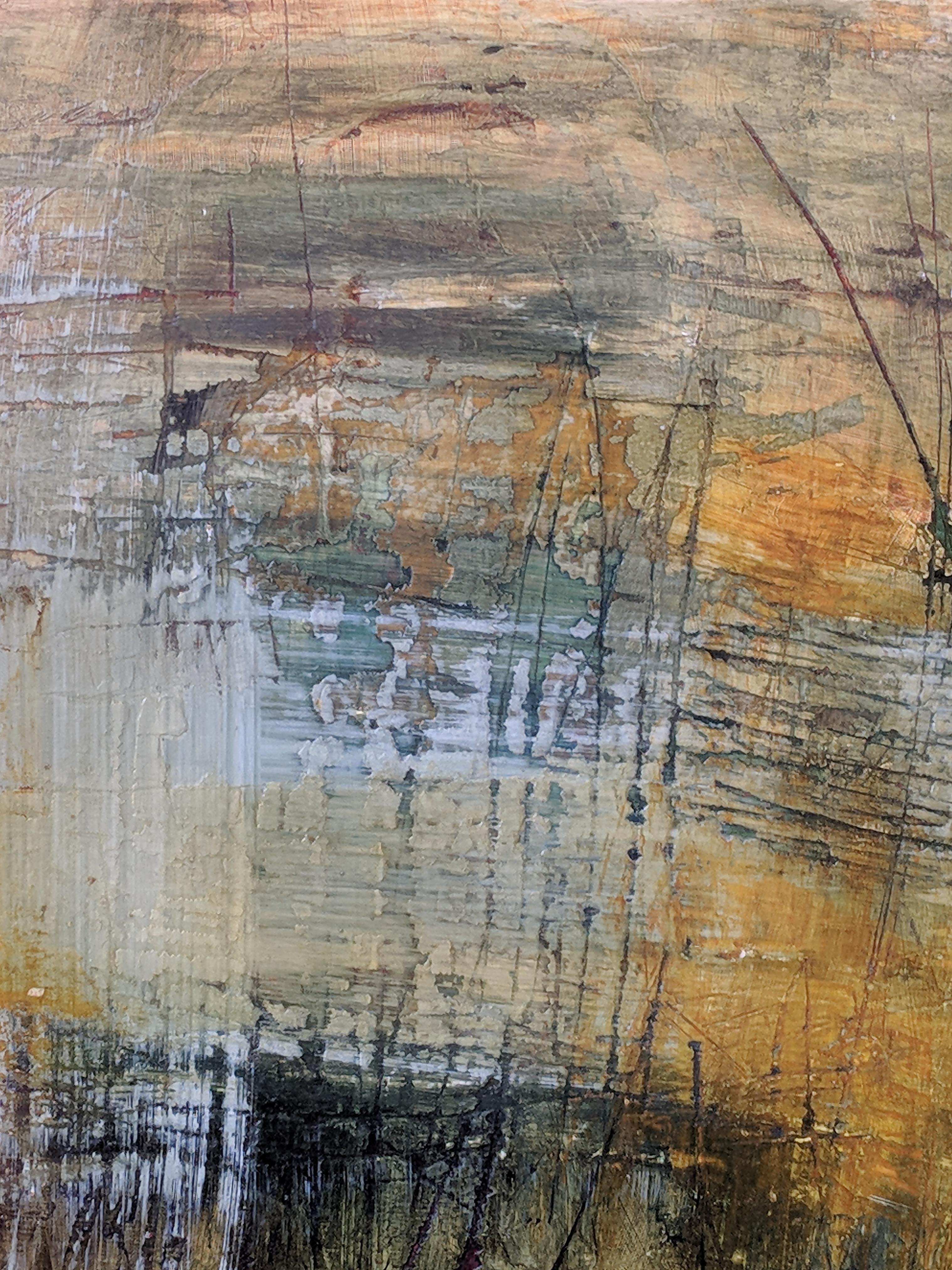 L'artista esegue questa opera a tecnica mista su legno con colori e segni strutturati e affilati. Il verde è il colore predominante, da intenso a pallido, con alcuni turchesi e gialli. I segni di sofferenza sono ottenuti in parte con graffi sul