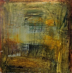 Abstract Painting on Wood -- Untitled (In Green)