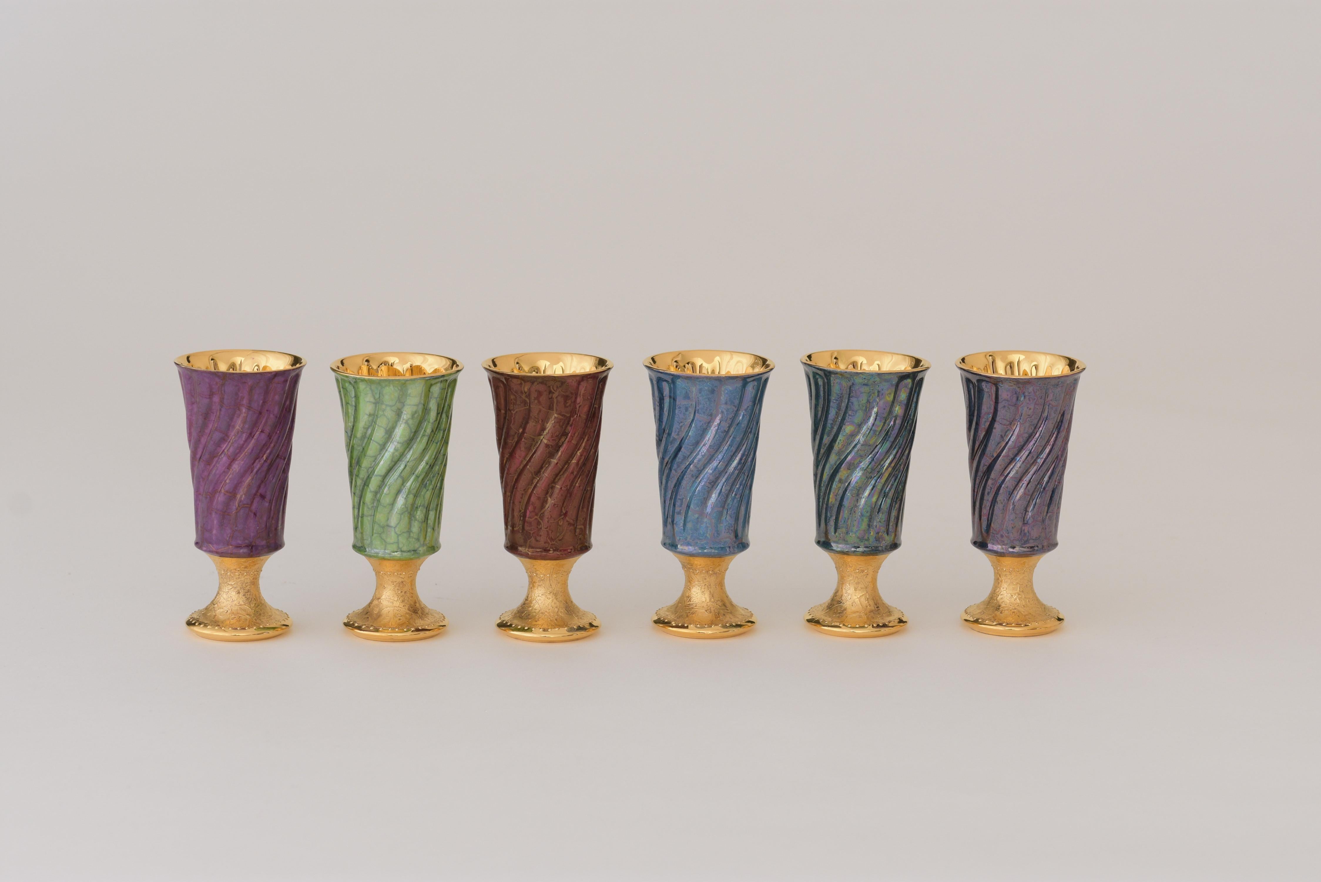 Bicchieri da Porto Twisted Vintge - Set da 12 - Sculpture di Carolyn Barlock