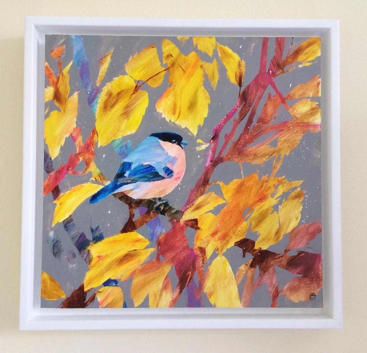 Autumn Bullfinch - Painting by Carolyn Carter
