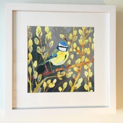 Blue Tit von Carolyn Carter, Original-Tiergemälde, Vogelgemälde