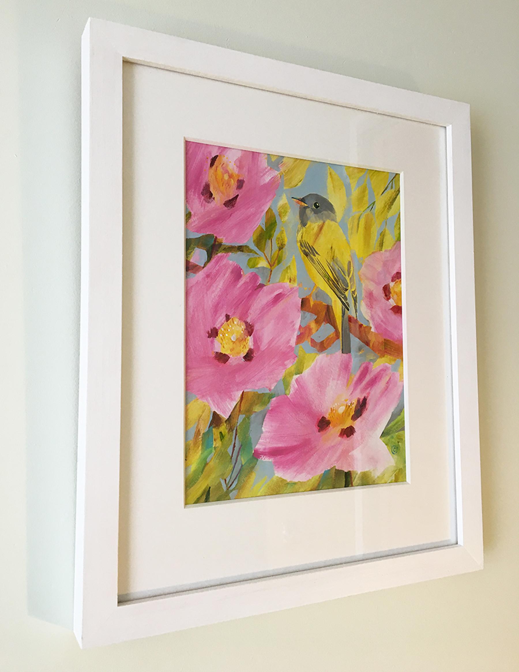 Carolyn Carter, Flycatcher Canary, Art des animaux brillants, peinture d'animal d'origine en vente 3