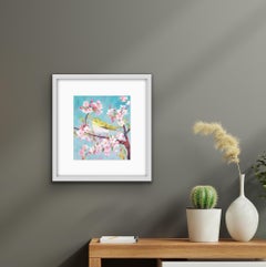 Carolyn Carter, Warbler, Original Contemporary Art, Bright Animal Paintings