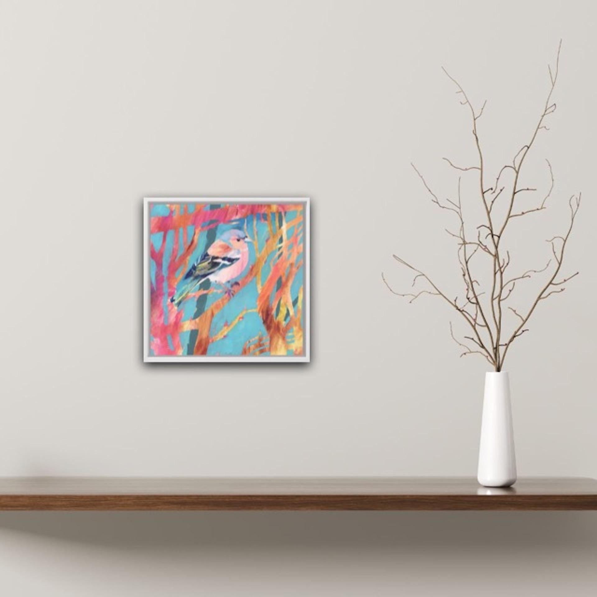 Chaffinch, Carolyn Carter, Bird Art, Animal Painting, Bright Art, Spring Art For Sale 2