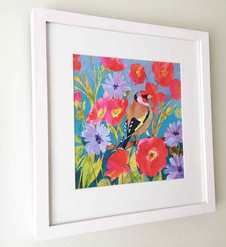 Goldfinch, original painting, Bird, Floral, Spring Art, Nature For Sale 3