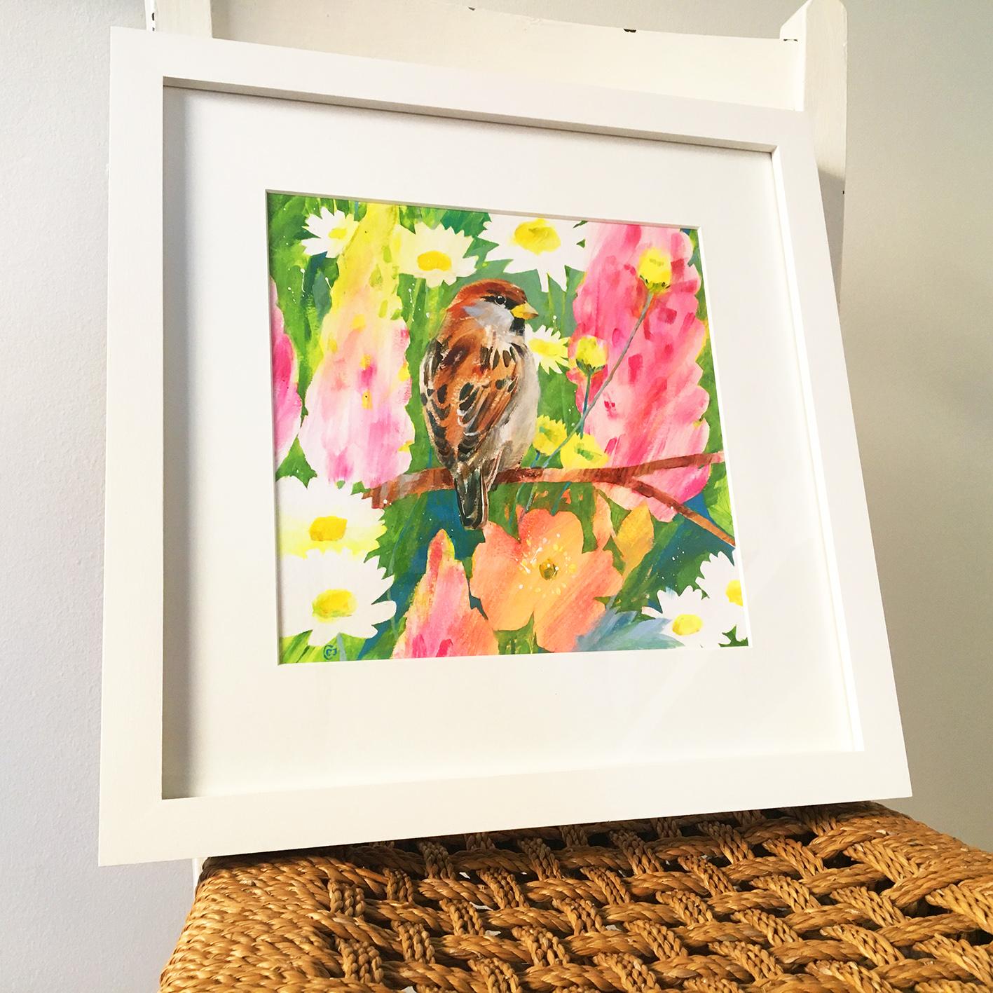 Summer Sparrow - Painting by Carolyn Carter