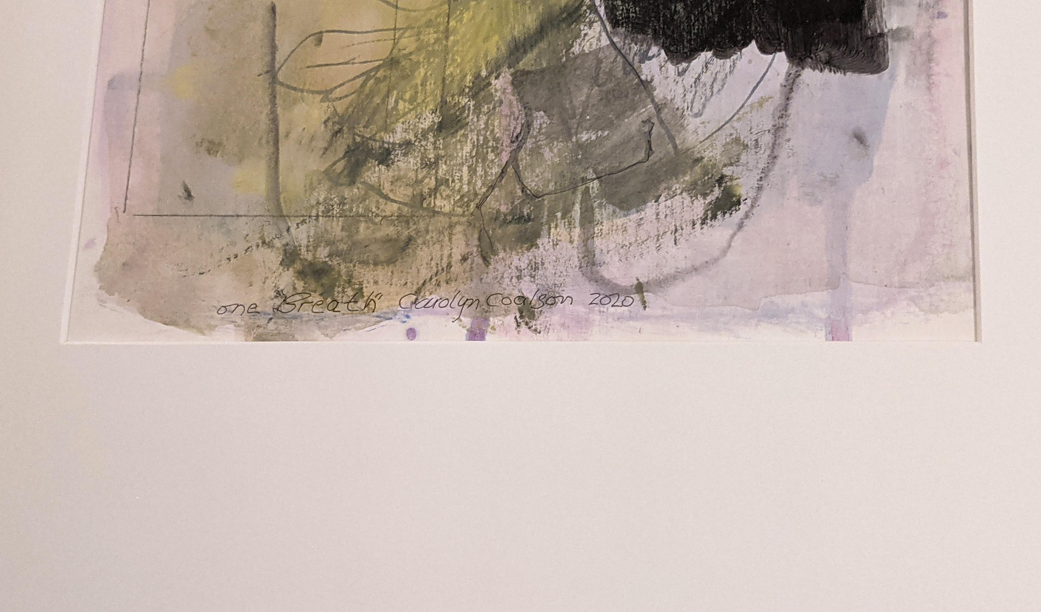 in situ - Beige Abstract Painting par Carolyn Coalson