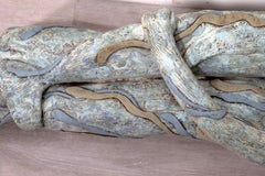 Carolyn Dulin Signed Figure & Dolphin Modernist Studio Ceramic Hanging Sculpture