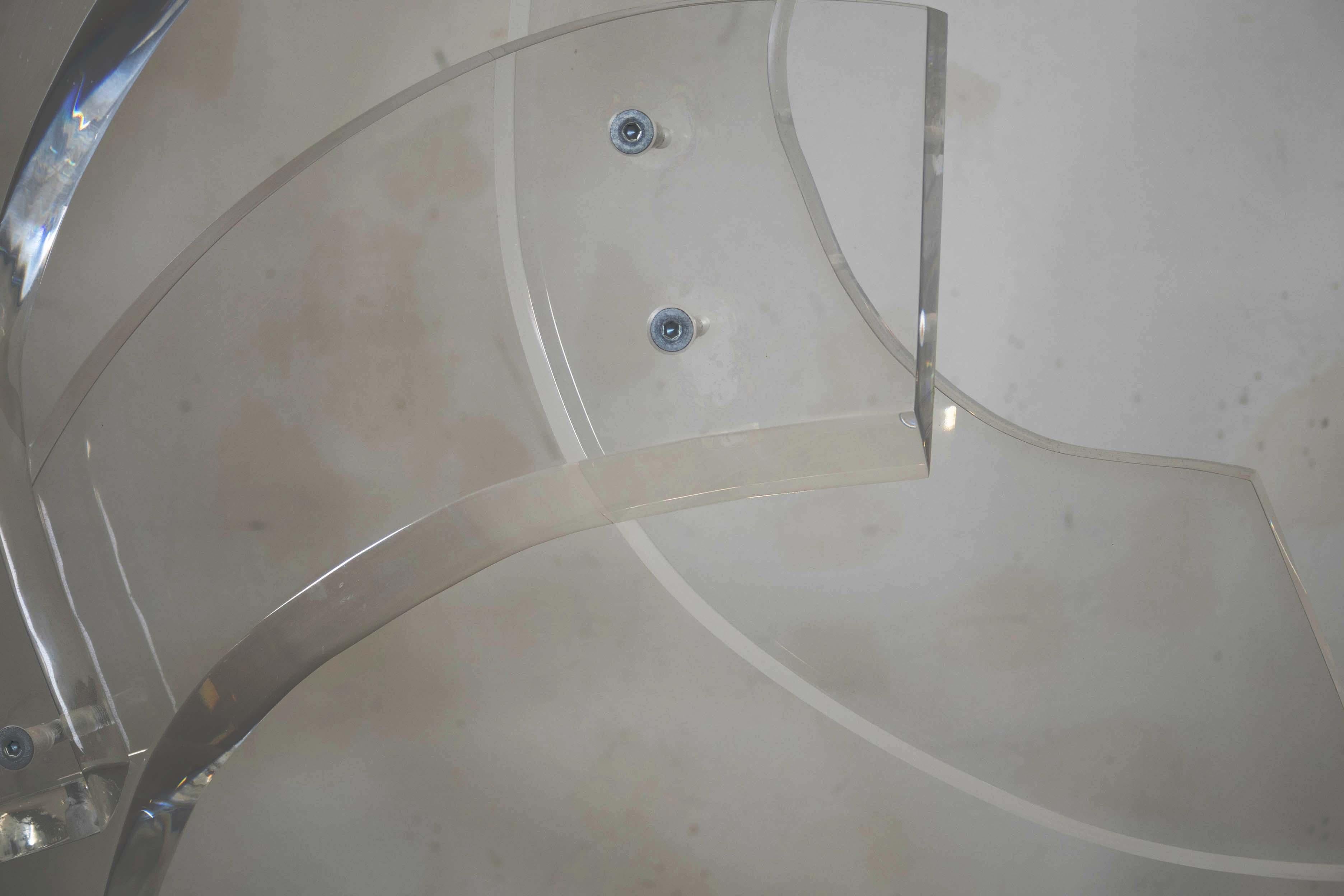 Carolyn Goyette Signed Postmodern Abstract Lucite Sculpture on Stone Base 1980s For Sale 1