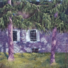 New Paltz Purple House Painting by Carolyn Hutchings Edlund, Signed