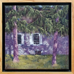 New Paltz Purple House Painting by Carolyn Hutchings Edlund, Signed