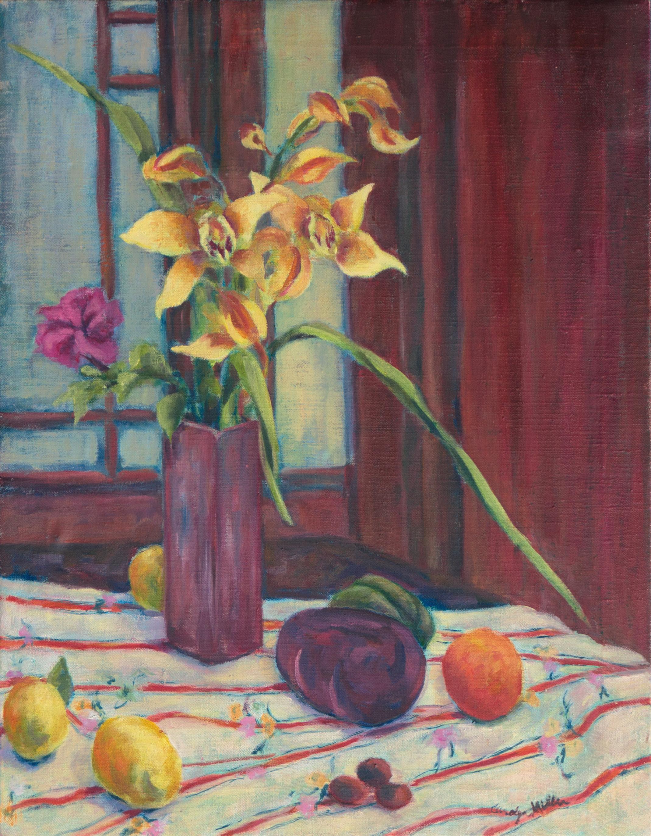 Carolyn Miller Still-Life Painting - 'Still Life of Orchids', Art Students League, Denver, Colorado