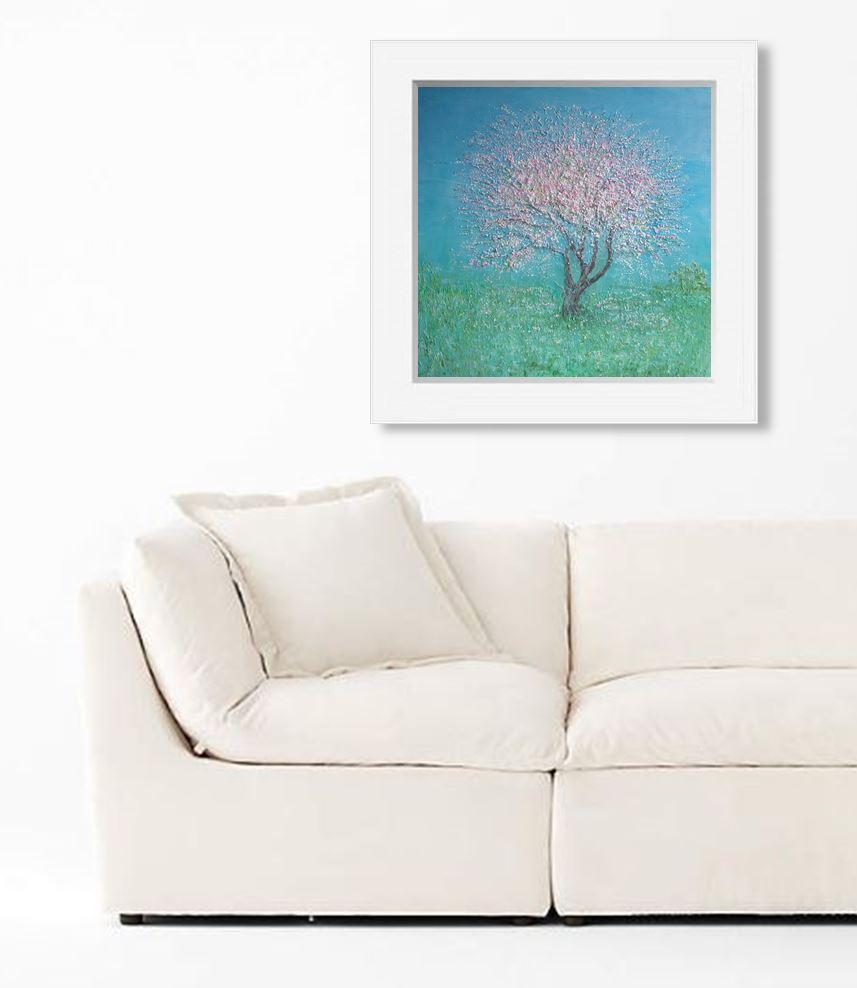 Apfelblüte.  Zeitgenössisches impressionistisches Ölgemälde (Impressionismus), Painting, von Carolyn Miller