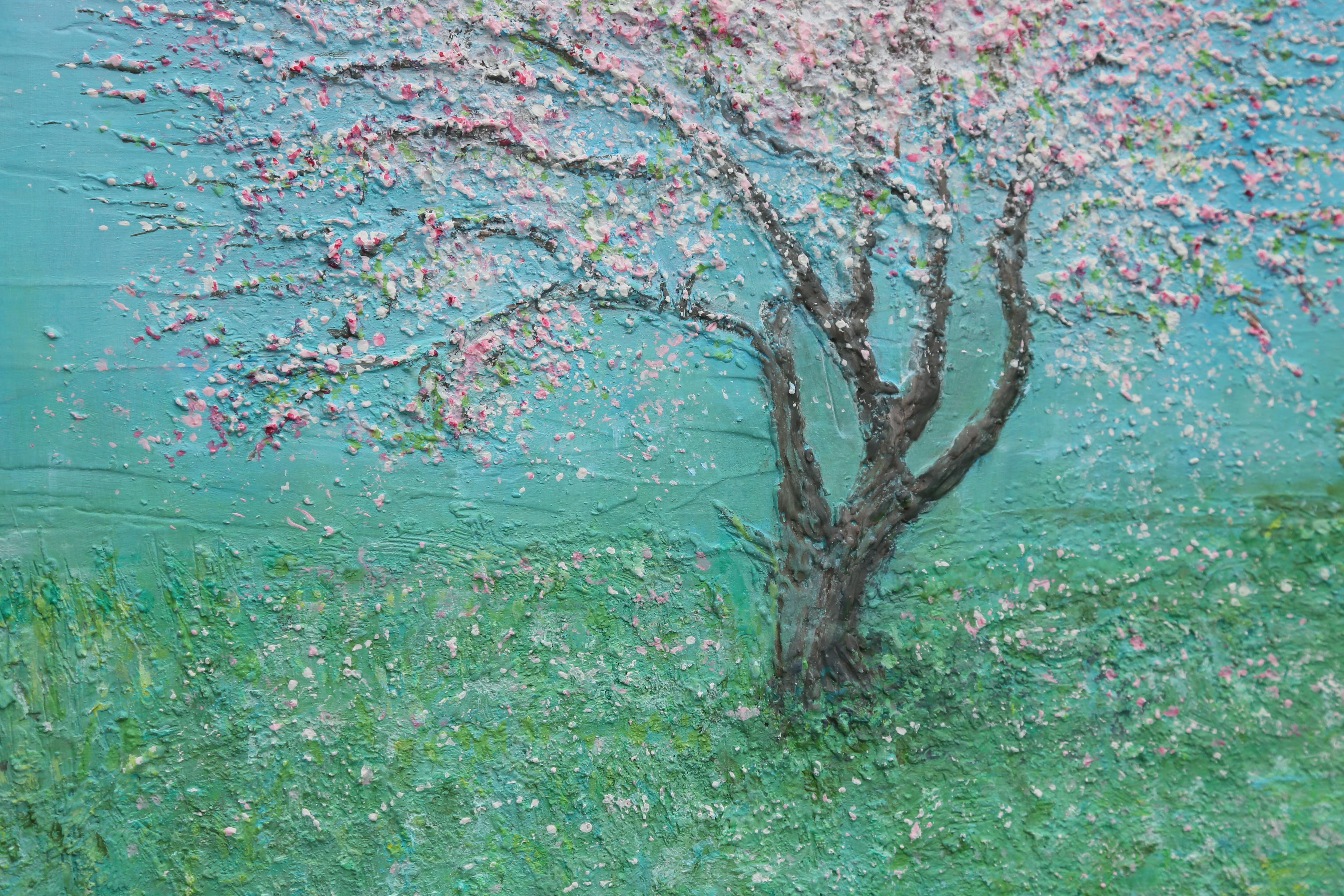 Apfelblüte.  Zeitgenössisches impressionistisches Ölgemälde im Angebot 1