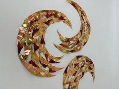 Around Here Somewhere - Crescent Moon Copper Metal Wall Sculpture, 2025