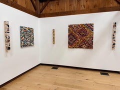Near Oakdale - Copper Metallic Diamond Patchwork Grid Wall Sculpture, 2025
