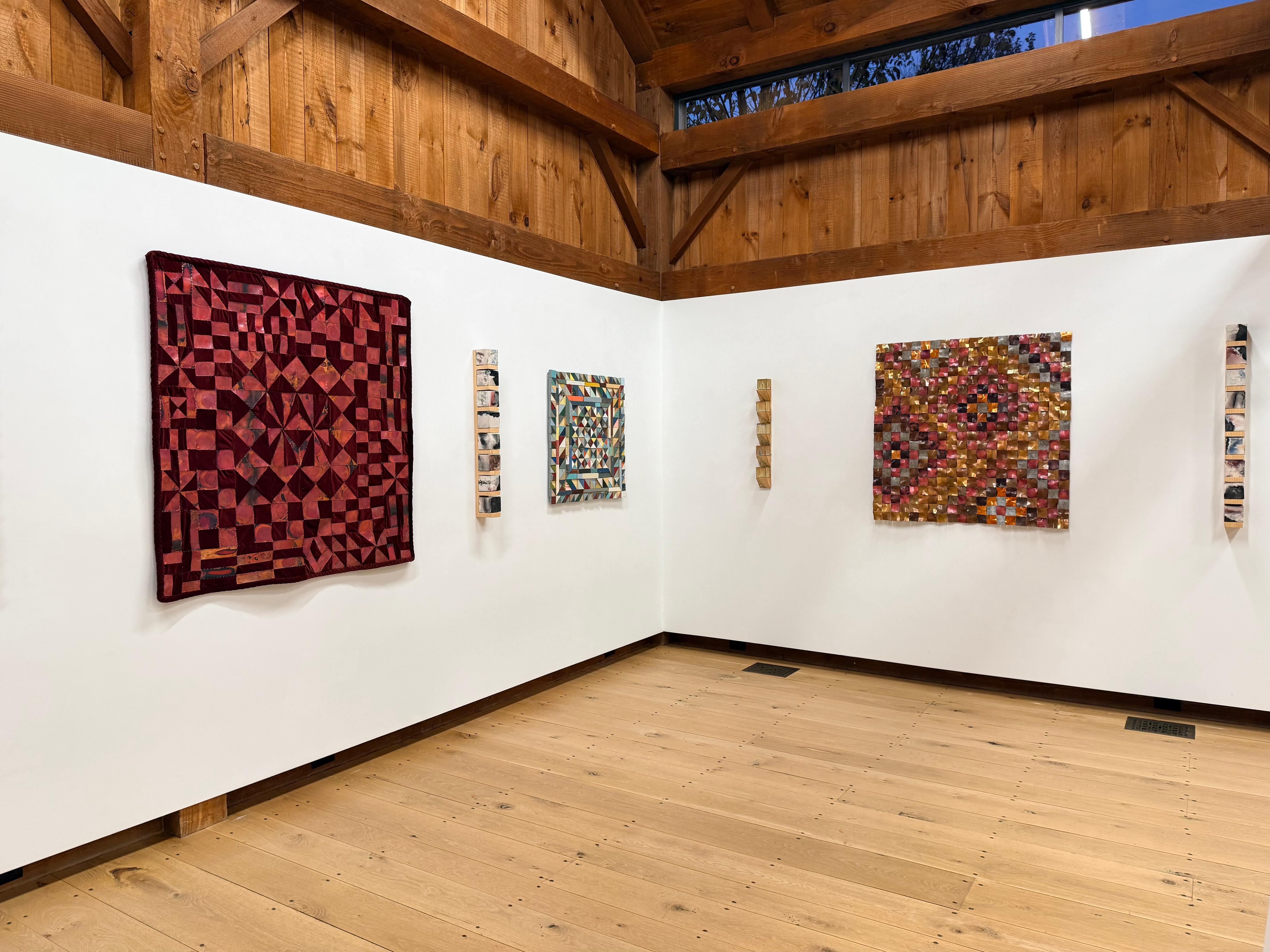 Near Oakdale - Copper Metallic Diamond Patchwork Grid Wall Sculpture, 2025 en vente 4