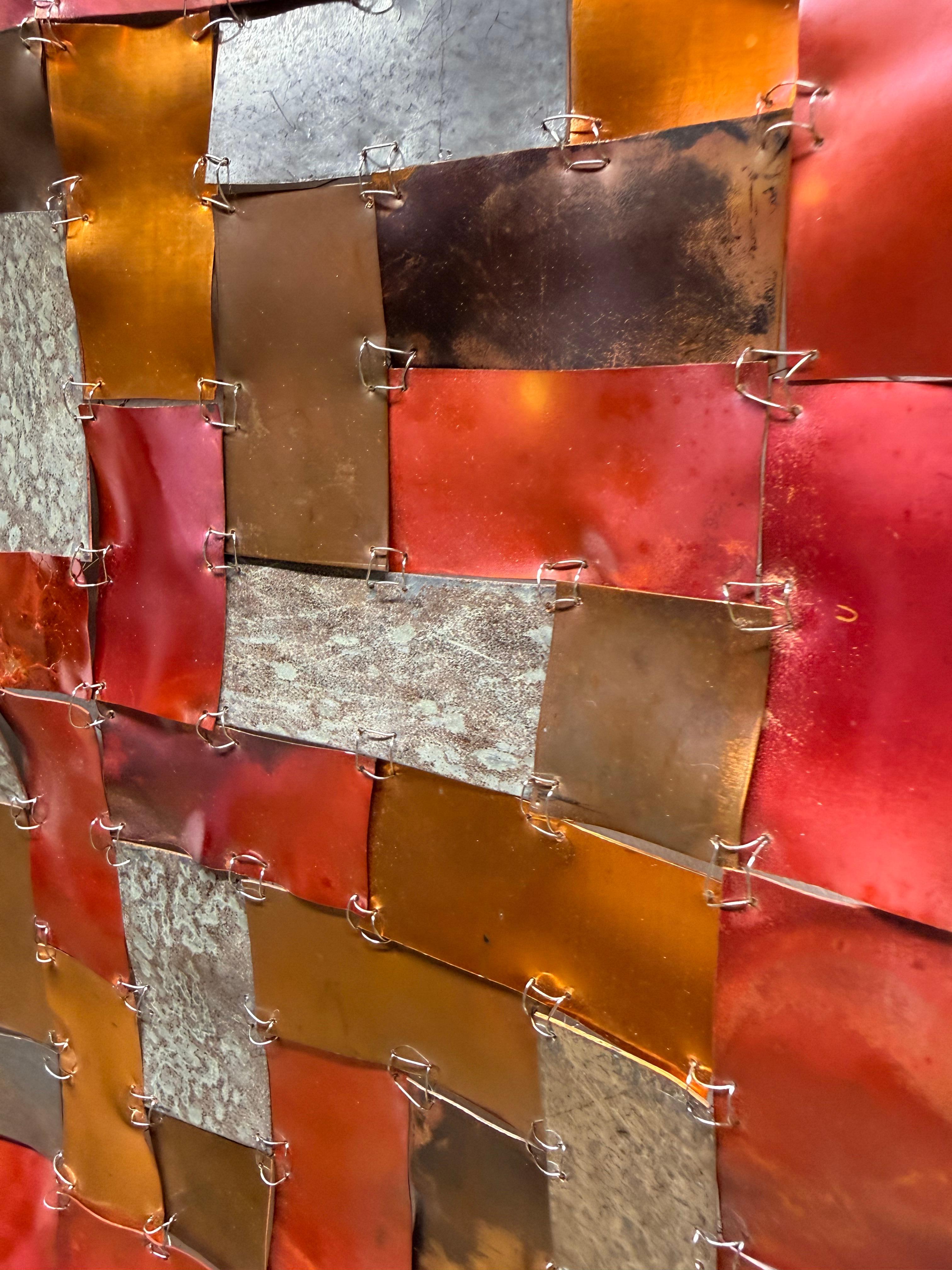 Remind Me - Copper Metal Rectangular Grid Wall Sculpture, 2025 For Sale 4