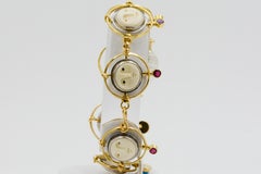 Carolyn Morris Bach Carved Bone 18 Karat Gold and Sterling Silver Bracelet