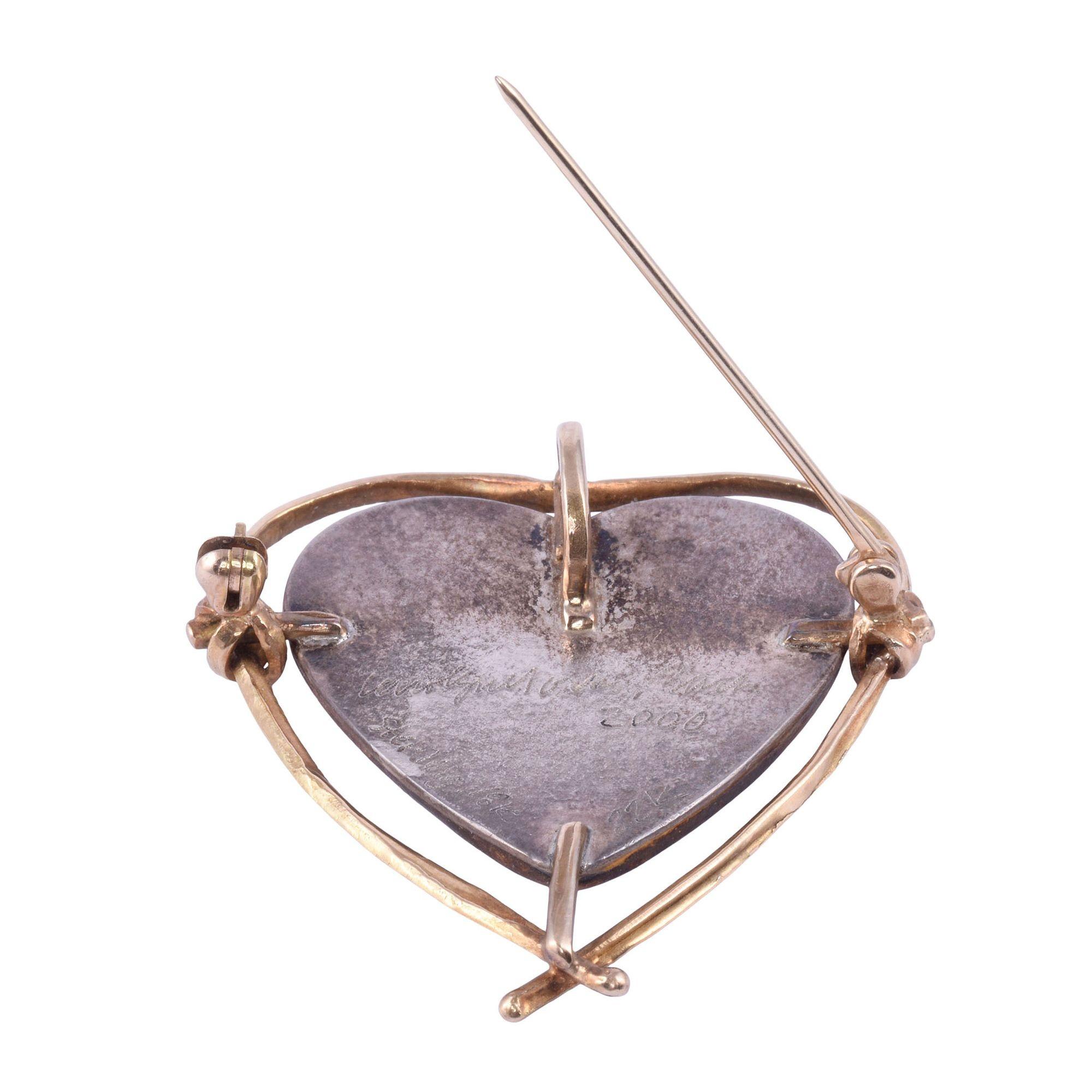Carolyn Morris Bach Heart Brooch or Pendant In Good Condition For Sale In Solvang, CA