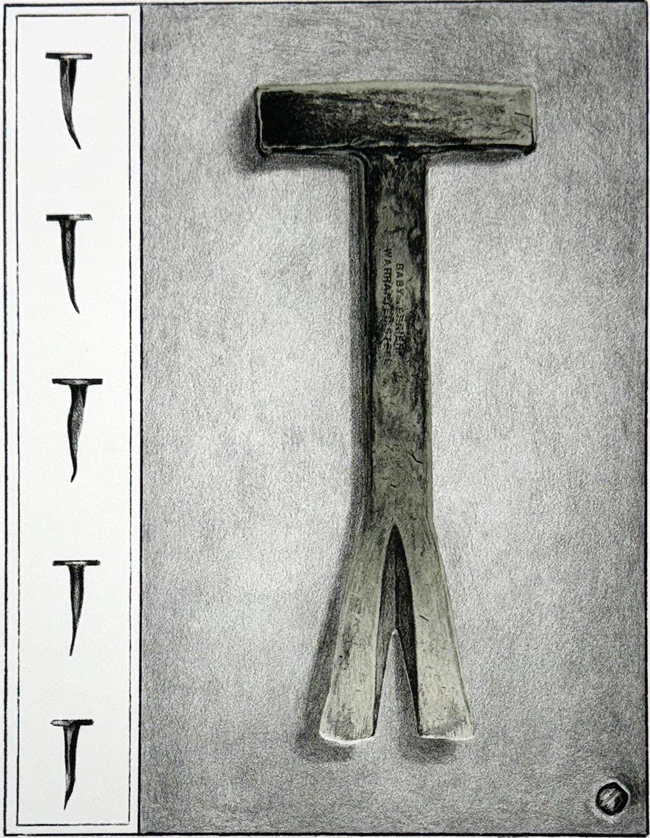 Signed, from an un-numbered set created for a fundraiser (no numbered edition created). Part of a set of prints depicting tools. Others include plumbs, screwdrivers, wood shavers and clamps.

Carolyn Muskat (printmaking/papermaking) is the owner and