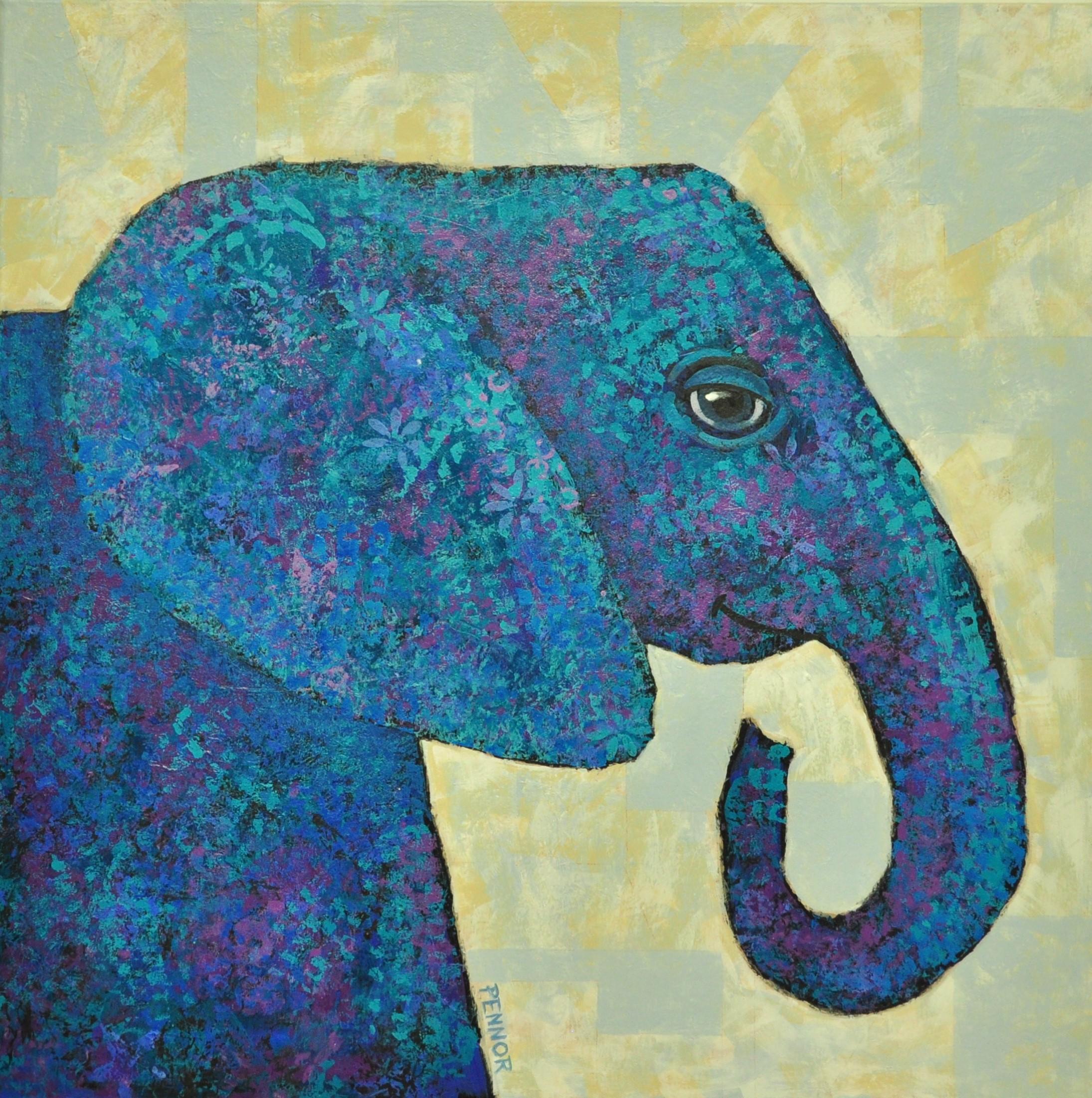 Carolyn Pennor Animal Painting - Baby Blue