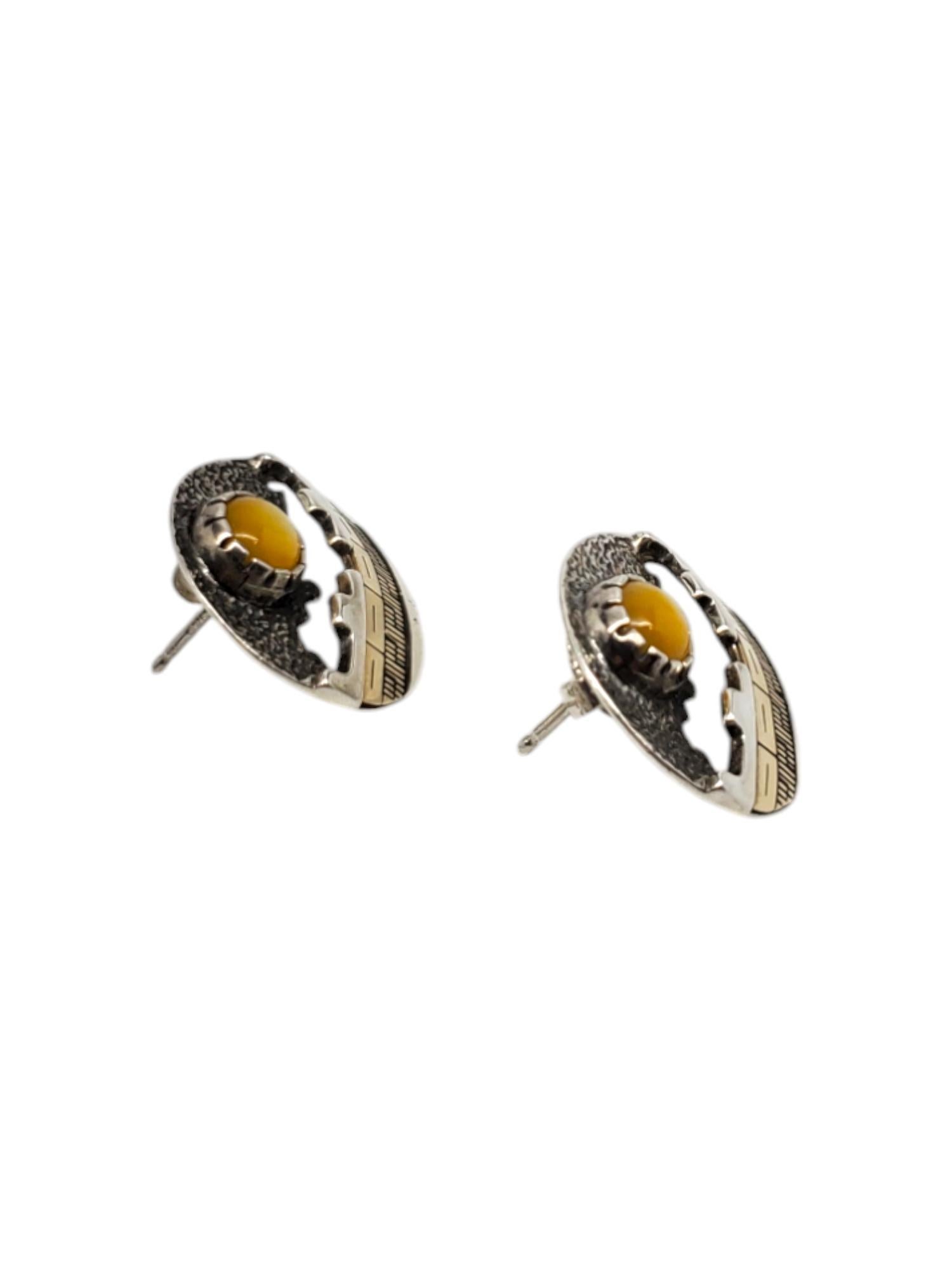 Carolyn Pollack 14k & Sterling Silver Citrine Earrings #19950 In Good Condition For Sale In Washington Depot, CT