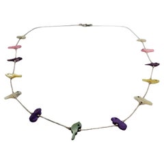 Carolyn Pollack Liquid Silver Mother Of Pearl Bird Fetish Necklace #17123