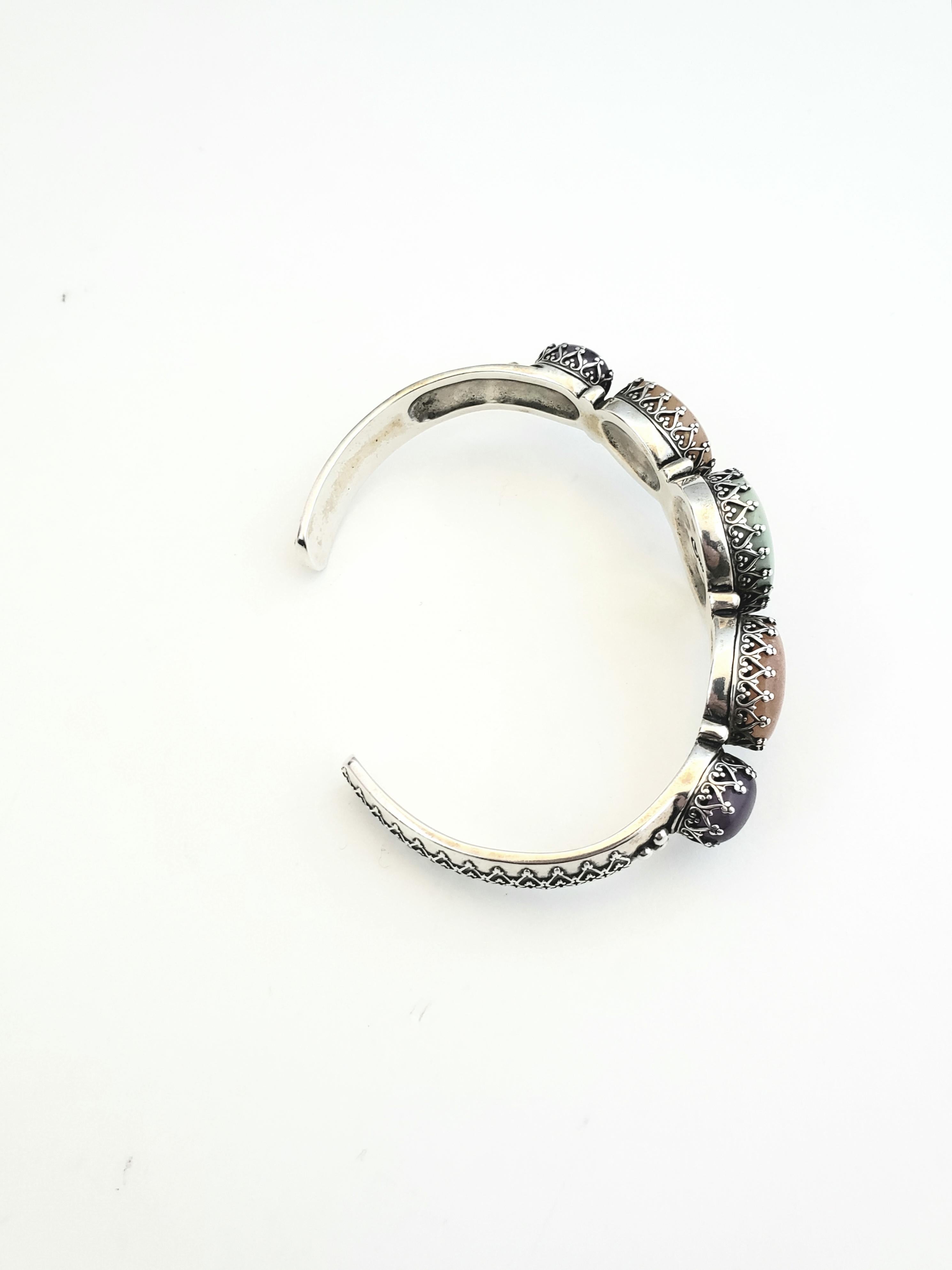 Carolyn Pollack Relios Sterling Silver Multi Stone Cuff Bracelet 2