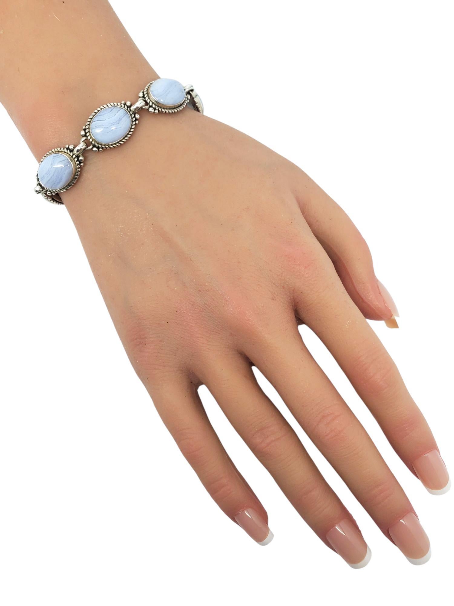 Carolyn Pollack Sterling Blue Lace Agate Purity Promise Toggle Bracelet #21533 en vente 4