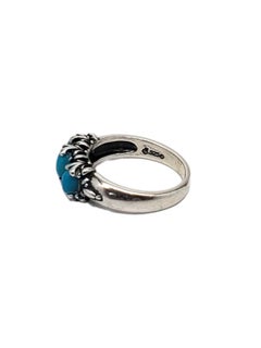 Carolyn Pollack Sterling Silver and 3 Stone Turquoise Ring Size 7.25 #17113